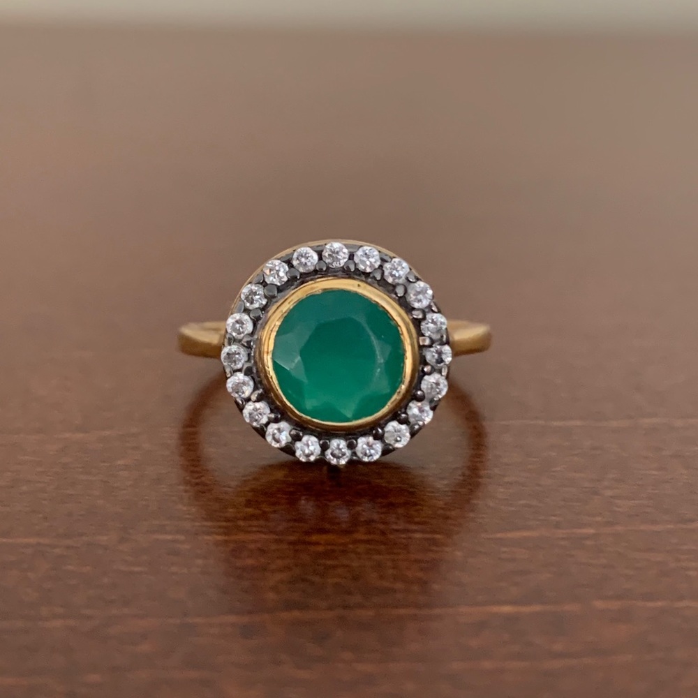 Stella & Dot Vintage Inspired Faux Emerald Ring